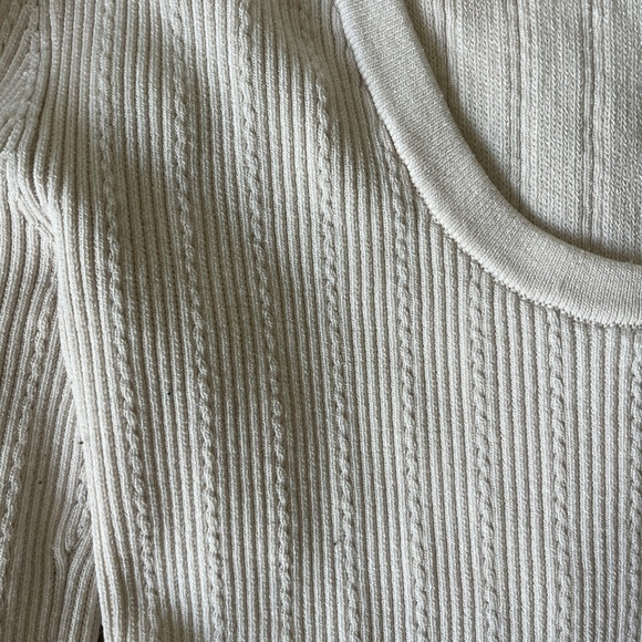Express Cream Ribbed Bodysuit - Picture 2 of 4